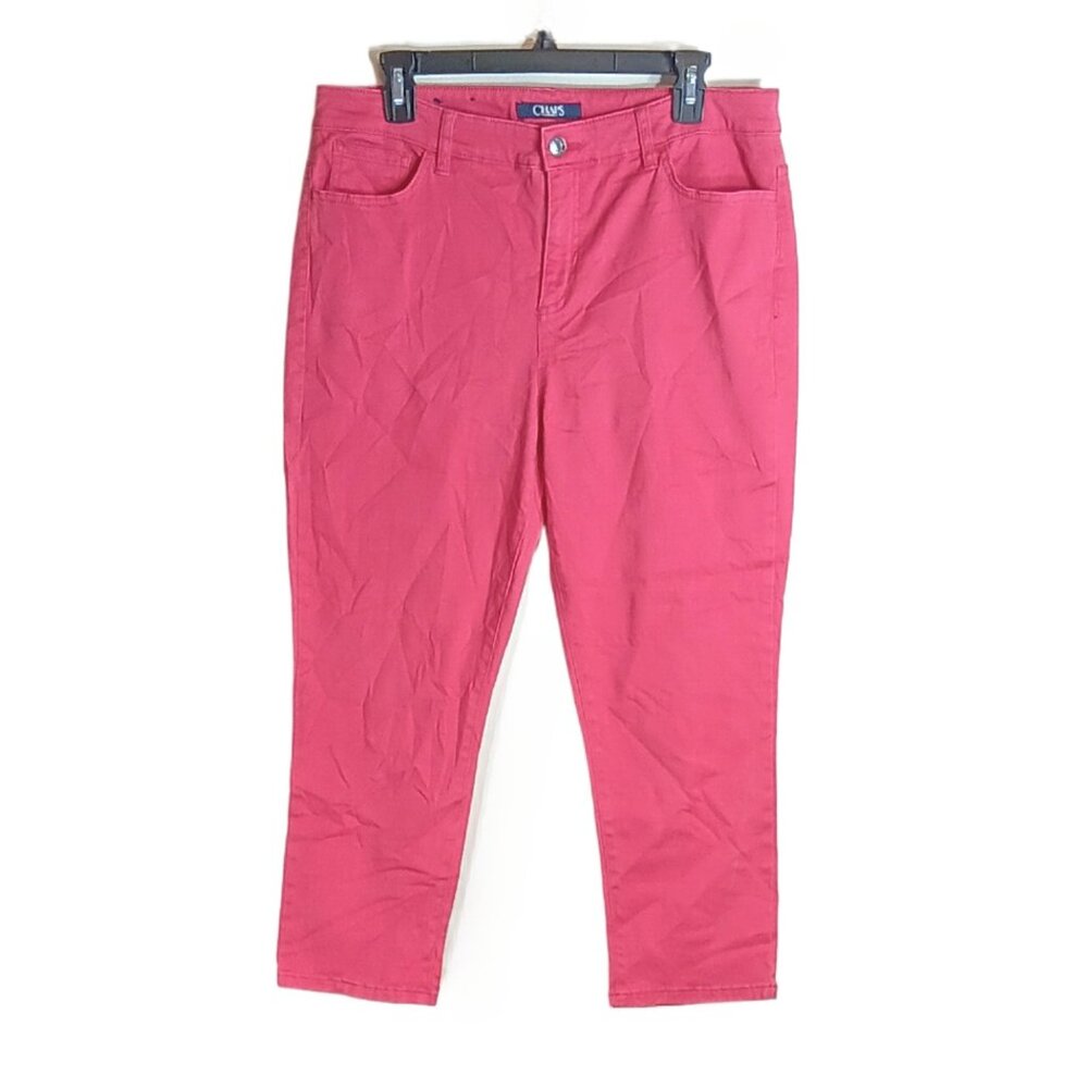 CHAPS Madden Capri Jeans Womens 12 Pink High Rise Skinny Y2K Stretch Denim